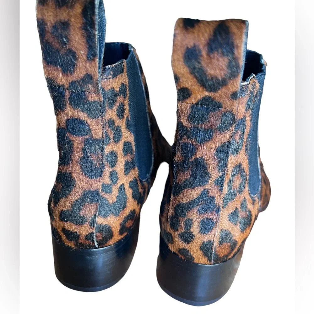 Loeffler Randall Women’s Booties Nellie Leopard Print Calf Hair Brown Boots 9.5 - Picture 6 of 12